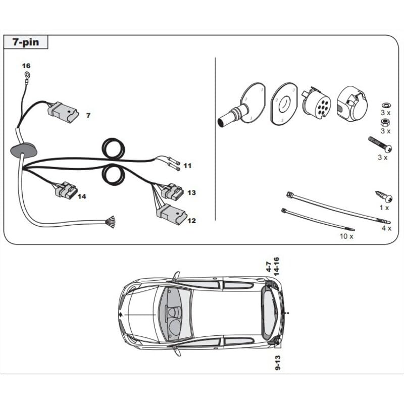 Faisceau SPECIFIQUE 7 Broches pour Renault Clio 3 BERLINE (05/09-10/12) - AC