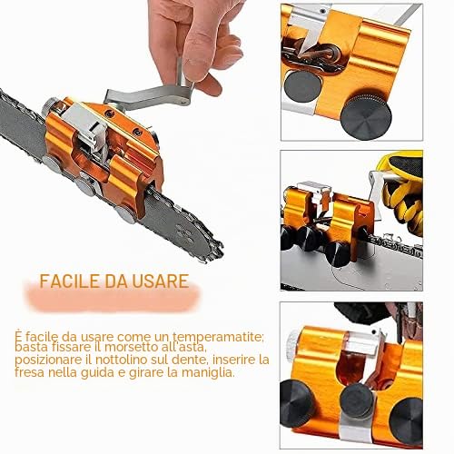 Affilatrice portatile per motosega a manovella, universale, per una manutenzione facile ed efficiente della catena