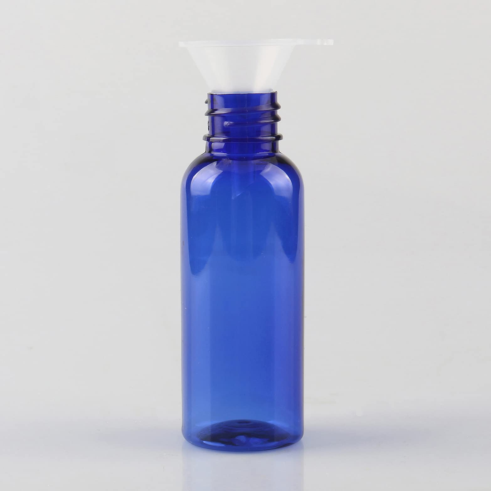 50 Stück Leer 50ml Blau Plastik PET Sprühflasche Reise Zerstäuber mit Schwarz Sprühkopf, Klein Feinen Nebel Parfümzerstäuber Reiseflaschen mit 4X Trichter