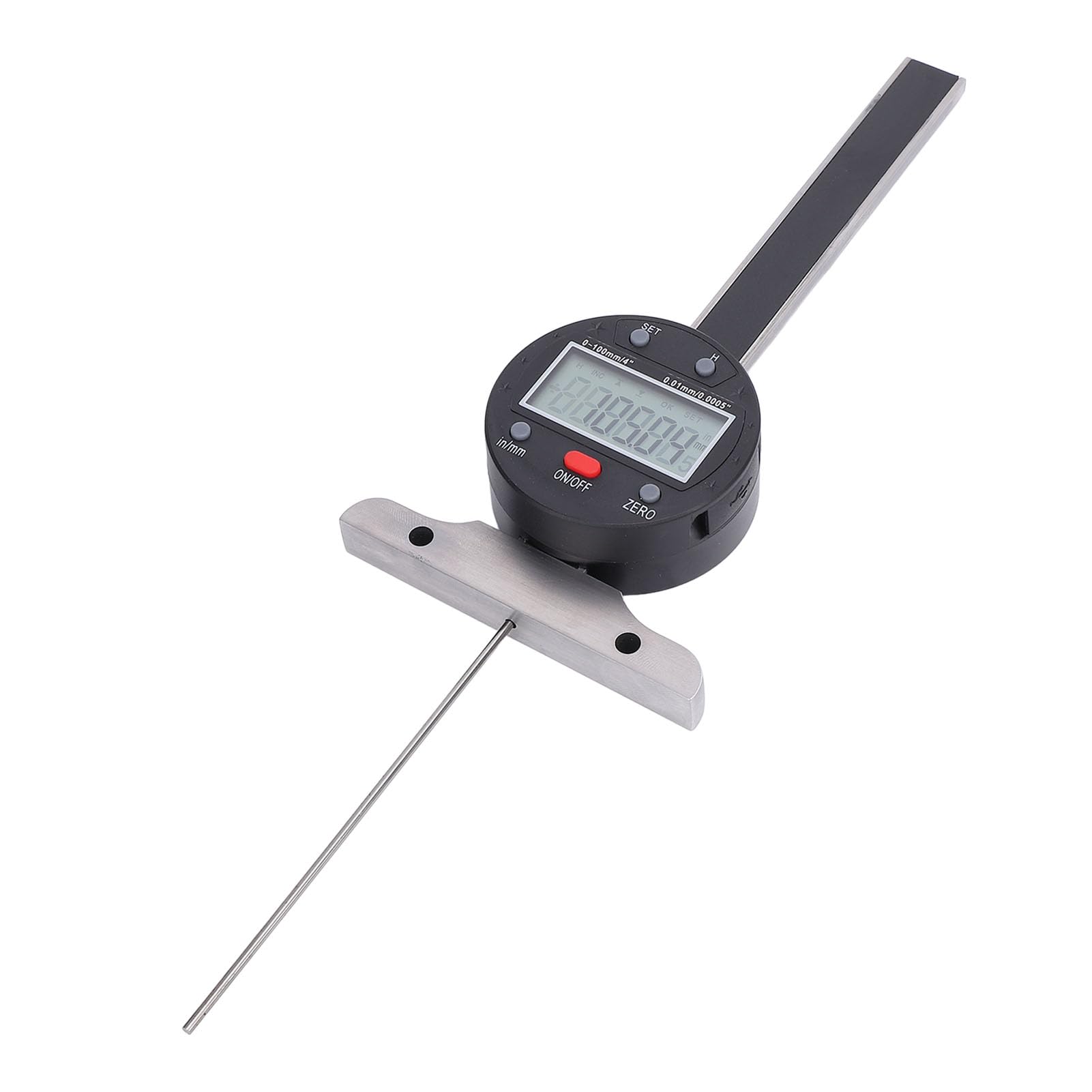 Focket Medidor de Profundidad de la Banda de Rodadura de Neumáticos Digitales, Medidor de Profundidad Electrónica con Transferencia de Datos USB para Motocicletas Camiones Camionetas SUV