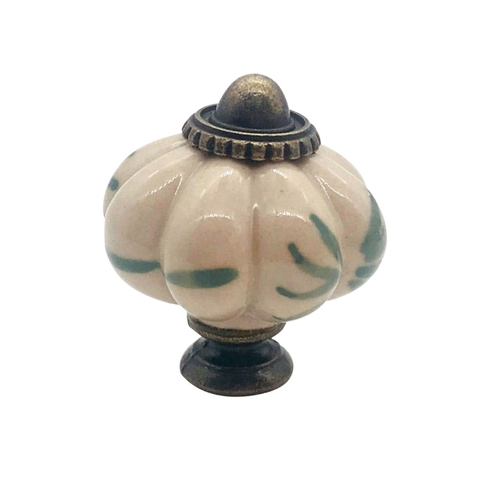 Wlihdb Color 7 5Pairs Vintage Ceramic Pumpkin Cabinet Knob Drawer Furniture Handles Dresser Door Pulls Wardrobe Closet Cupboard Hardware Accessories For Chest Of Drawer(Color 7)