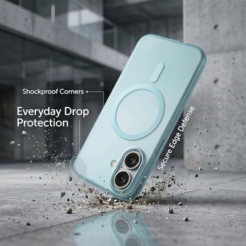 Image of amazon basics Luxury Paper Thin Case Cover for iPhone 17 | Matte Finish | Compatible with magsafe | (Light Blue, iPhone 17)