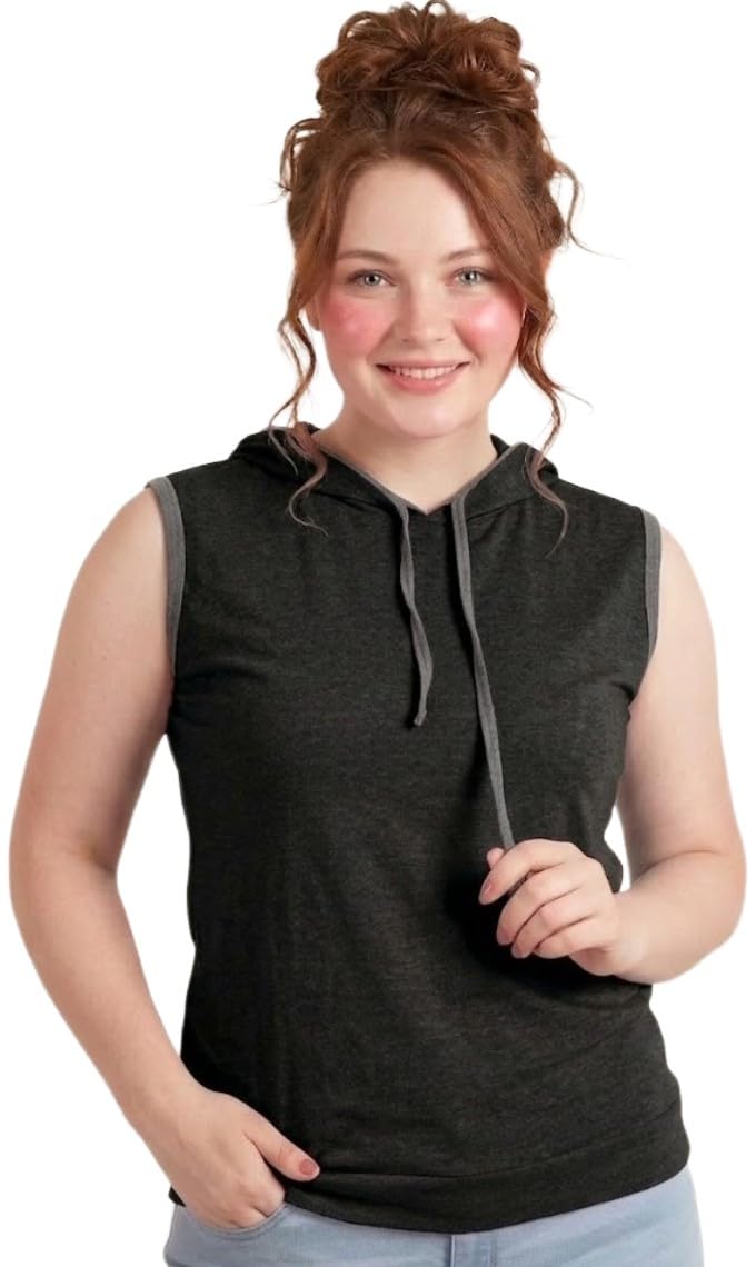 unfld Women Sleeveless Hooded Tshirt Gym Wear Tank Top for Women – Hooded Vest Workout T Shirt, Fitness Yoga Tank Top, Sports Activewear Top, Running Training Gym Hoodie Tank, Stylish Hoodie Top-picture-26