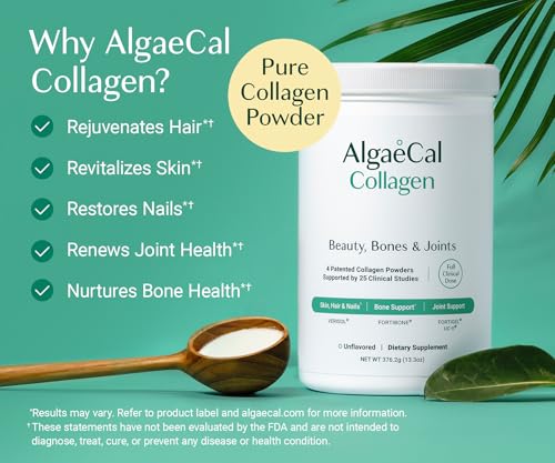 Image of ALGAECAL Collagen Peptides, FORTIBONE, FORTIGEL, VERISOL, UC-II 3 Pack | 4 clinically supported collagen powders for stronger bones, healthier joints, smoother skin, thicker hair and tougher nails.