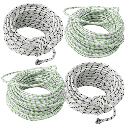 Image of Clothesline Rope, 20 Metres Each, Pack of 4, Polyester, White and Green (4)