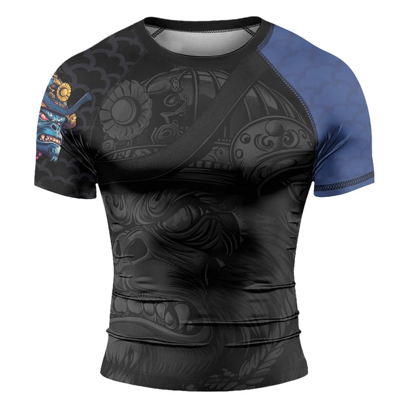 Gorilla Men’s Short Sleeve Jiu Jitsu Rashguard High-Performance Compression Shirt for BJJ MMA Wrestling and Training2