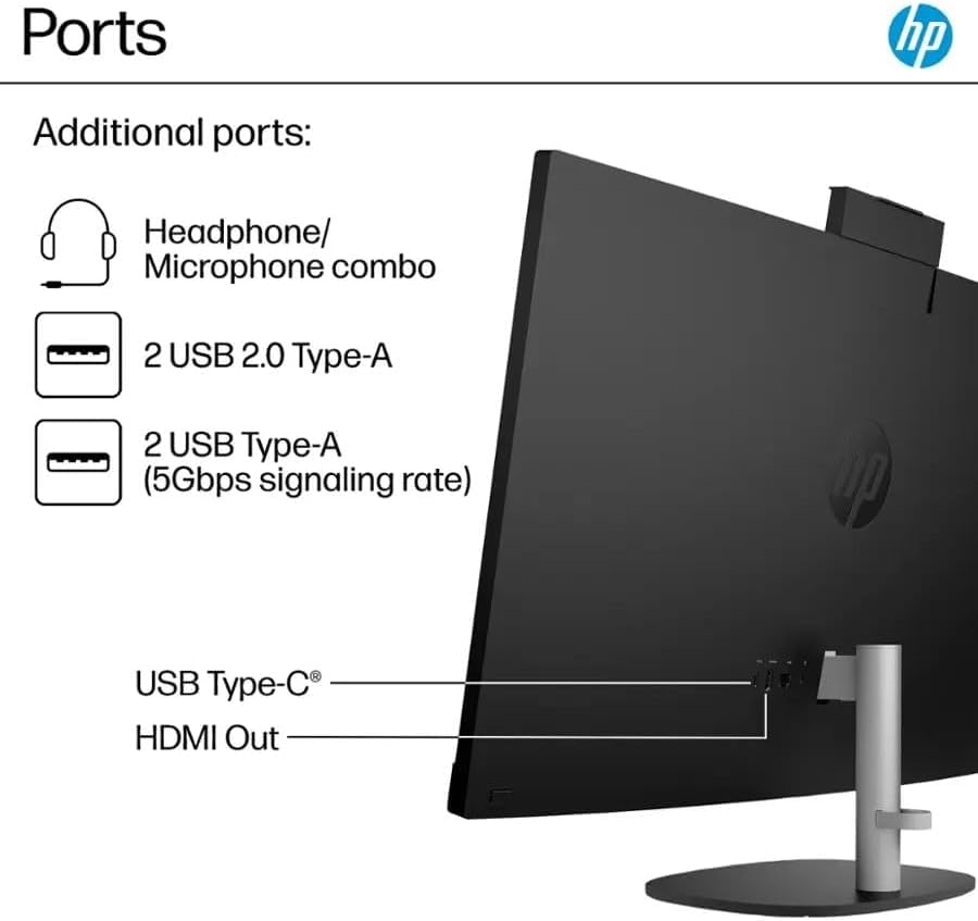 Image of HP 27 inch FHD Touchscreen All-in-One Desktop, AMD Ryzen 7 (Up to 4.5GHz), 64GB RAM, 2.5TB Storage (2TB PCIe+500GB External Drive), Wi-Fi 6, USB-C, Wireless KB & Mouse, Windows 11
