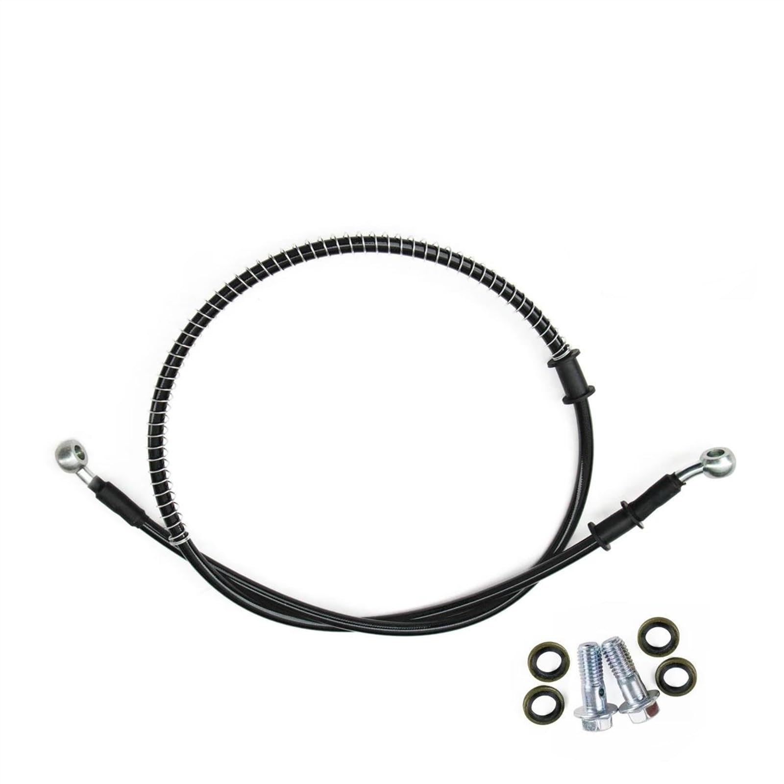 Ksxzw Black- Silver Motorbike Part Motorcycle Hydraulic Brake Lines 2100Mm/210Cm M10 28 Degree 0