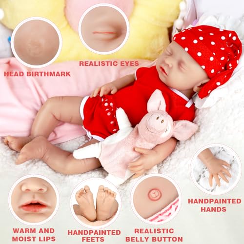 Muñeca Bebé Reborn Silicona 14 pulgadas 1.73 kg miniatura 5