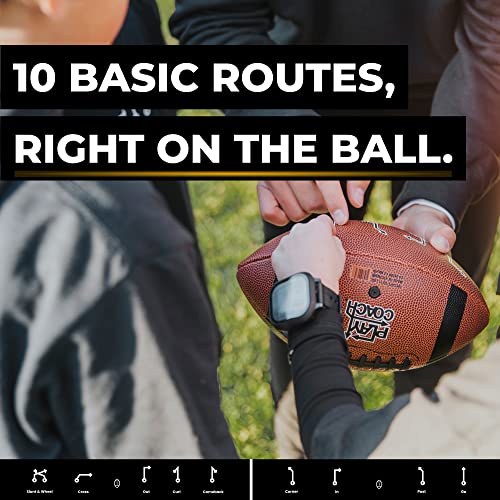 PlayCoach Junior Football with Route Tree for Kids 10 to 12 - Endorsed by Drew Brees, Beach Football, Junior Size Football, Leather Football (Brown, 10.5" x 5.9" Junior Sized)