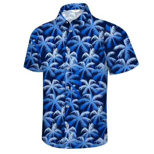 Image of Hawaiian Shirt for Men Tropical Shirts Summer Beach Button Down Short Sleeve Luau Aloha Floral Cruise Vacation Outfit 2026