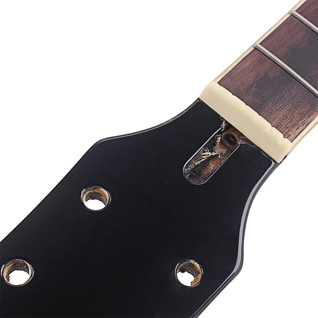 Manico Chitarra Elettrica 22 Tasti Parti Ricambio Accessori Fai da Te in Acero con Tastiera Palissandro Rifinitura Liscia Adatto per Musicisti