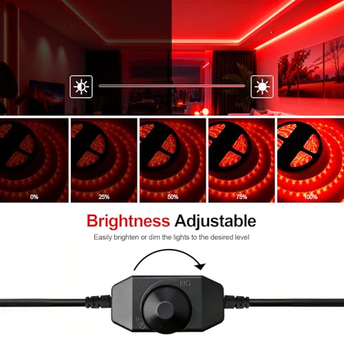 Cinta LED roja 5m dimmable impermeable flexible miniatura 2