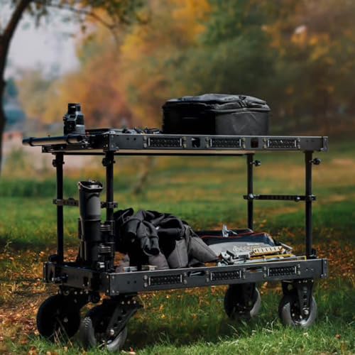 Image of DF DIGITALFOTO Video Production Camera Cart Workstations for Filmmaker /Director /Photographer /Studio /Stage,Stores & Carries Your Gear Safely, 660 LBS Payload-Include 2 Clamps,Cable Hooks,Holders