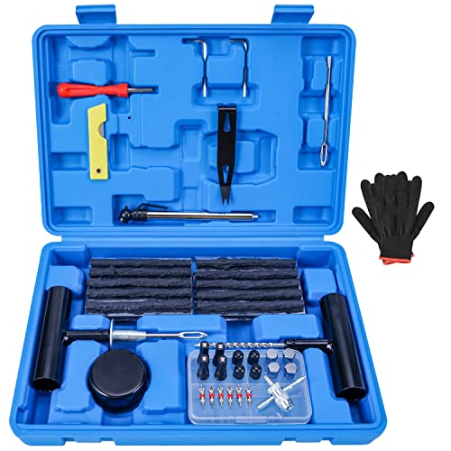 THOROAD Tire Repair Kit, Heavy Duty Tire Patch Kit, 72PCS Tire Plug Kit,Tire Repair Tools for Car Truck Motorcycle ATV UTV Automotive Off-Road. (Blue)