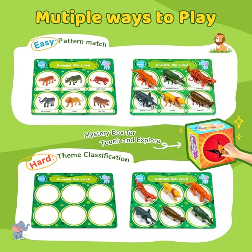 JoyCat Sorting Toys for Toddlers – Sensory Play Box with 48 Sorting Objects, Montessori Preschool Learning Toy to Support Early Cognitive & Speech Development for Ages 2–5