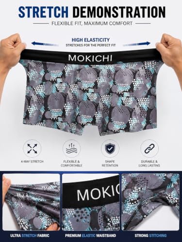 Image of Men's Printed Trunks, Pack of 2 | Abstract Geometric Design | Stretchable Elastic Waistband | Comfortable Regular Fit Underwear