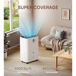 80 Pint Dehumidifier for Home, Large Room, Basement, 5500 Sq. Ft Coverage, 1.37 Gal Water Tank with Drain Hose, Intelligent Humidity Control, Auto Shut Off 80 Pint Dehumidifier for Home Large Room Basement 5500 Sq Ft Coverage 137 Gal Water Tank with Drain Hose Intelligent Humidity Control Auto Shut Off