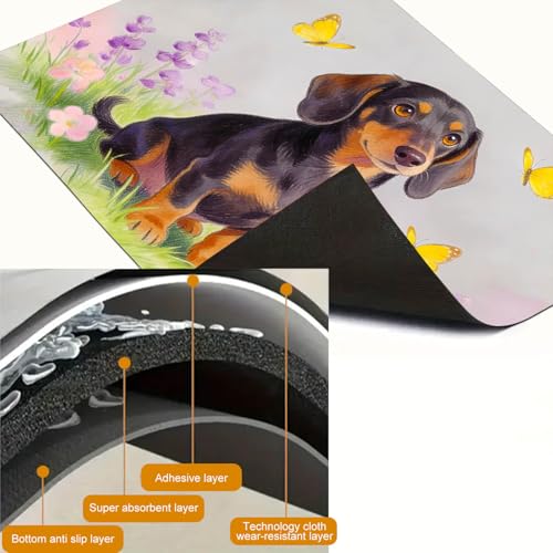Image of HOMETITUTE Spring Stove Top Cover 28x20 Dachshund Meadow Heat Resistant