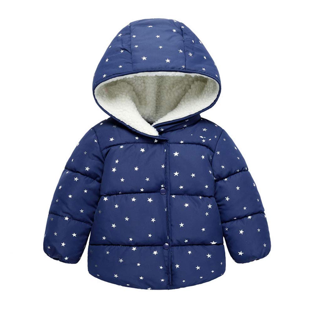 GOODKIDSBaby Girls Boys' Winter Fleece Jackets With Hooded Toddler Cotton Dress Warm Lined Coat Outer Clothing