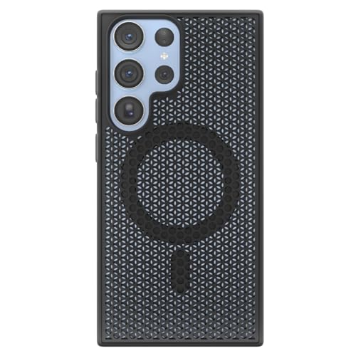 Image of Pikkme Back Cover for Samsung Galaxy S24 Ultra 5G | Honeycomb Cooling Design | Silicone Heat Dissipation | Mag-Safe Compatible | Shockproof Camera Protection Bumper Case (Black)