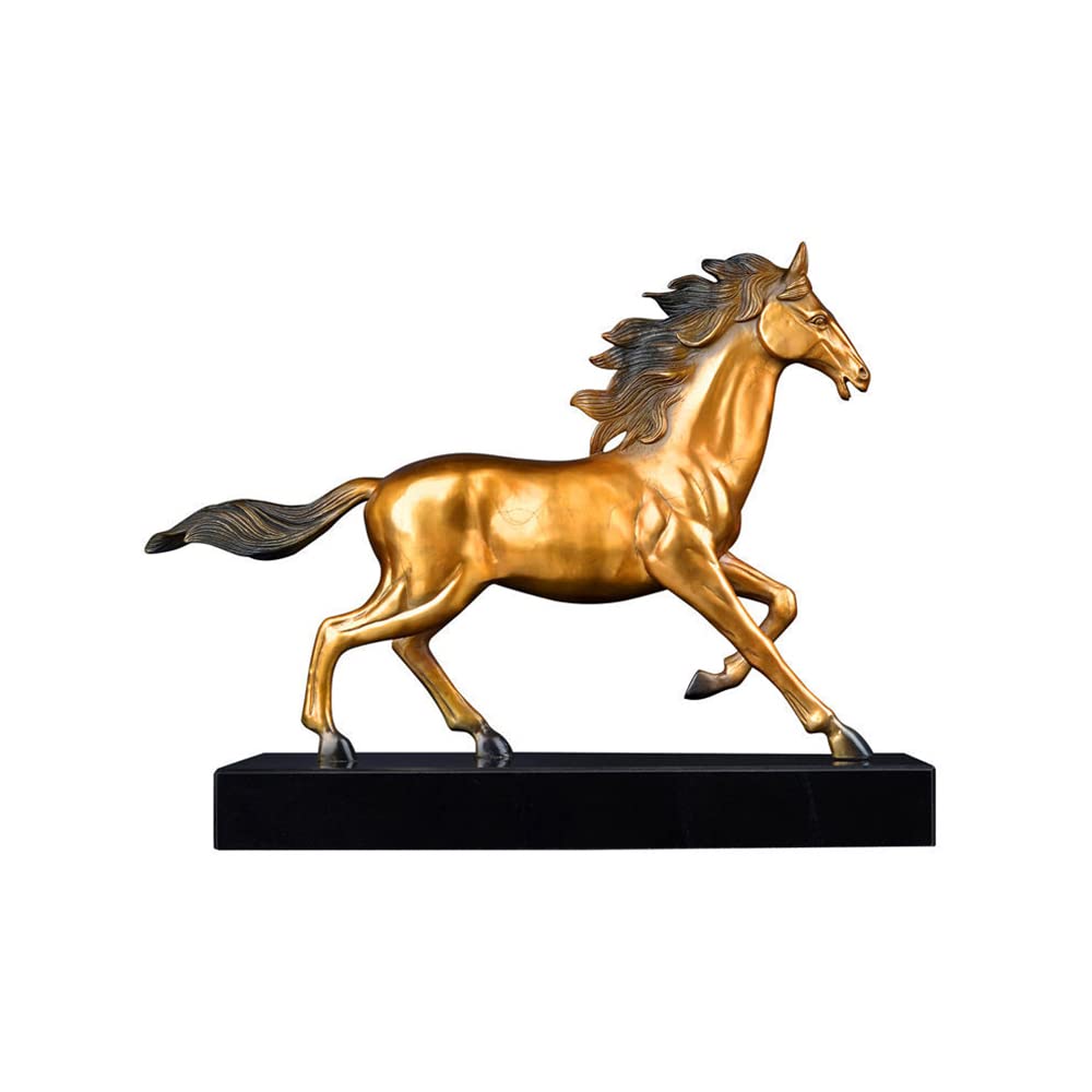 Amazon.co.jp: YouFine 走る馬のブロンズ彫刻 大理石ベース付き