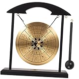 JEWEDECO ヴィンテージ合製風鈴型銅鈸置物 卓上装飾に 穏やかな音色でリラックス効果 家やオフィスのシーン演出に 耐久性の素材使用