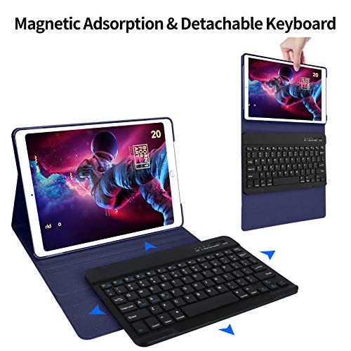 iPad Air 3 Keyboard Case for iPad Pro 10.5, iPad Air 3rd Generation 10.5 inch Case with Keyboard, Magnetic Detachable Bluetooth Keyboard, Lightweight Case, Auto Sleep Wake, Navy Blue