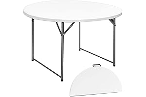 48 Inch Round Folding Table for Parties, Weddings, and Outdoor Events