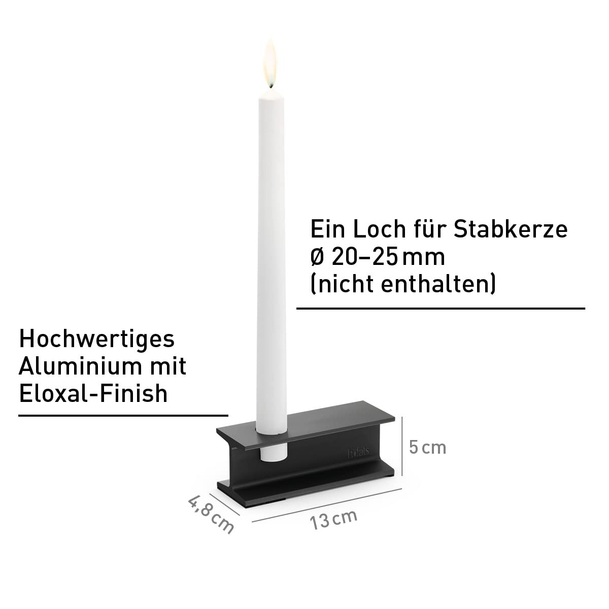 höfats - Henry Metal II nero - Portacandele di design per due candele - moderno portacandele in acciaio industriale - in alluminio - decorazione per matrimoni, compleanni