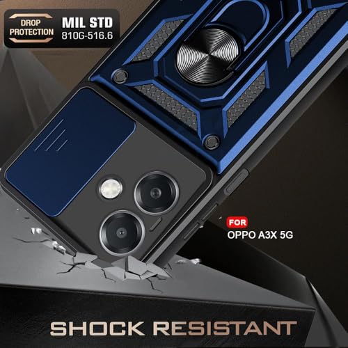 Image of AIBEX Back Cover for Oppo A3x 4G / Oppo A3 5G / Oppo A3x 5G | D10 Tough Armor Case | Sliding Camera Shield | 360 Protection | Kickstand Ring Holder | Military-Grade Shockproof Bumper Case