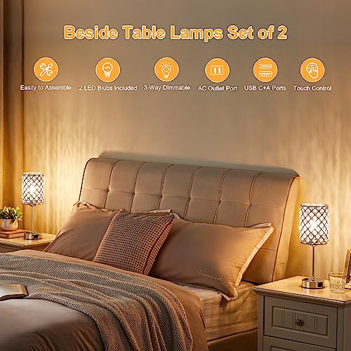 Hong-In HIN CRYSTAL 13 Table Lamps For Bedroom Set Of 2-Crystal Table Lamp thumb #7