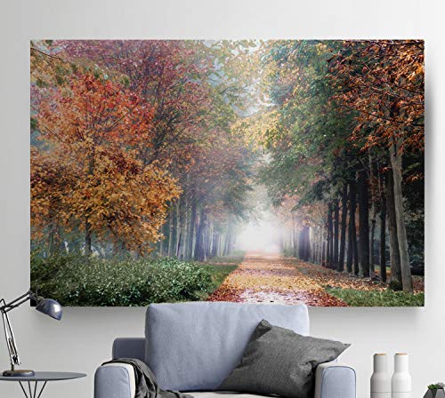 Renditions Gallery AZV-WC17-IHLANDSCAPE220-R Home Wall Art Pictures Pathway Through The Misty Autum Forest Canvas Hanging Prints thumb #2