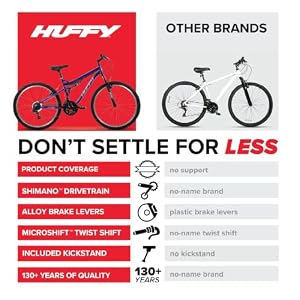 Huffy Stone Mountain Mens 26 Inch Mountain Bike, Matte Black Frame, 21-Speed Shimano Twist Shifting, Front Suspension, Comfort Saddle | 20"/24"/26" Sizes, 6-21 Speeds, Dual Suspension Available | — photo 5 of 6