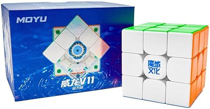 MoYu WeiLong V11 3x3 Magnetic Speed Cube | Matte Finish, 48 Magnets & 64 Customization Options | Classic Spring Mechanism & Dual Adjustment System Professional Puzzle