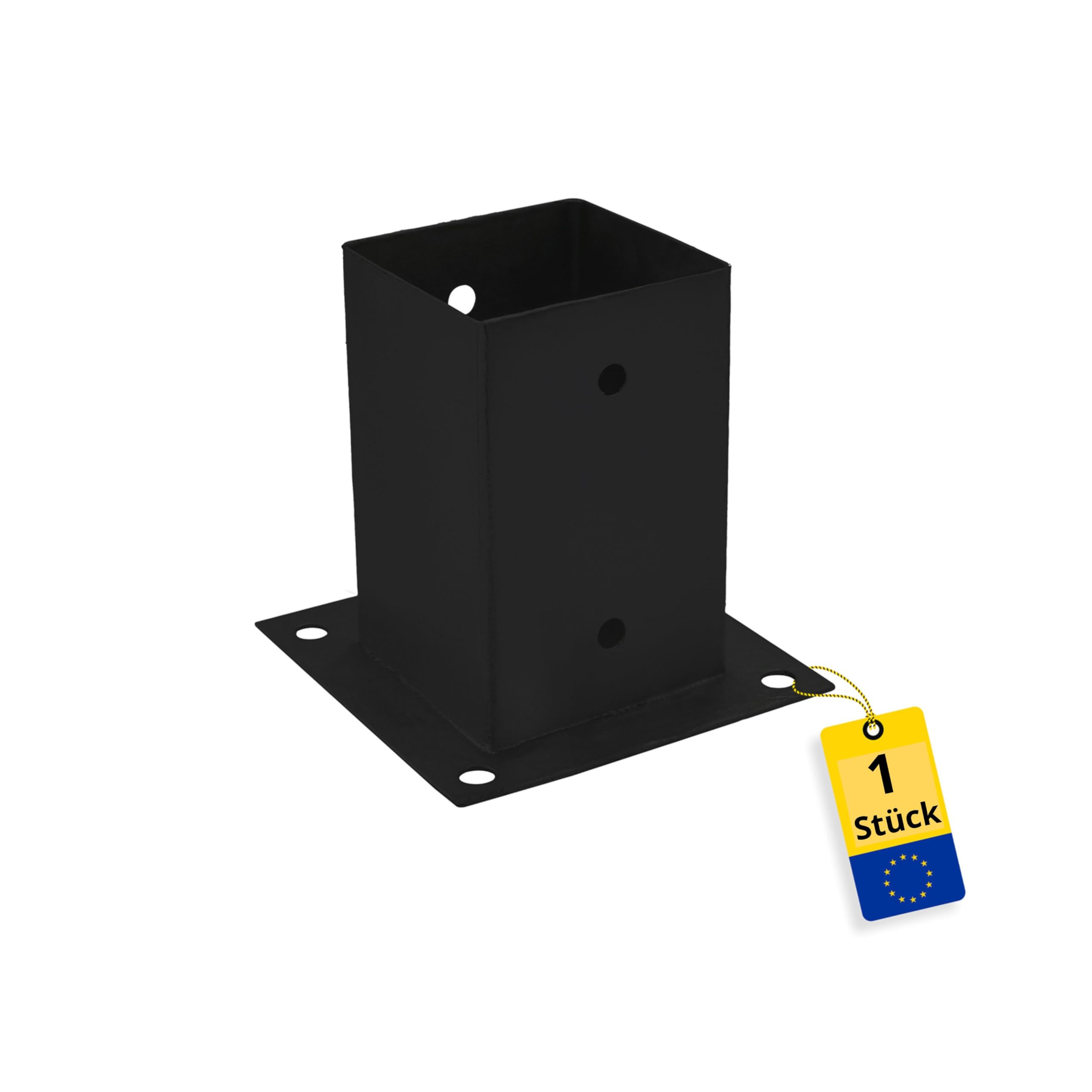 Douille à visser 100 x 100 mm - Douilles de sol pour poteaux en bois - Vis du support de poteau - Douille de sol avec plaque d'ancrage - Ancre - Chaussure de poteau galvanisée à chaud - Pied