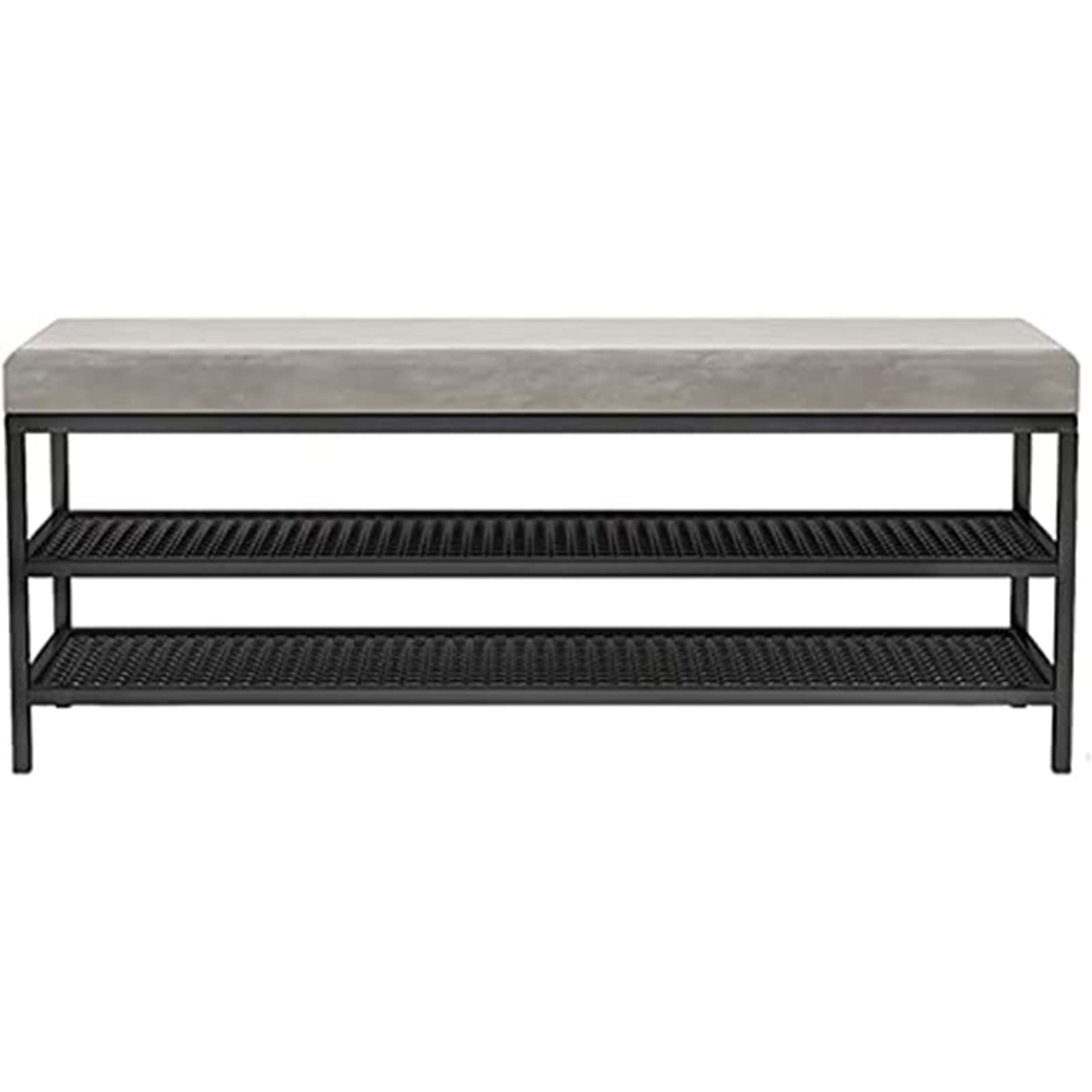 Banc à chaussures en métal robuste avec étagères de rangement pour entrée