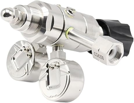 reducing valve Pressure Regulator Ss316L High Purity Stainless Steel 3500psi Dual Stage Nitrogen Pressure Regulator For Cylinder
