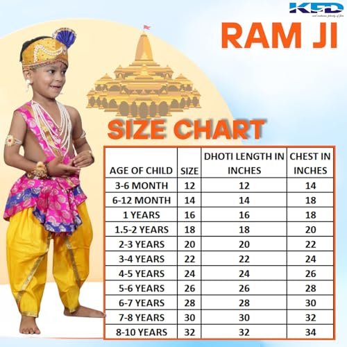 Image of Kaku Fancy Dresses Ram Costume for Kids Infant Baby Ram Dress for Boys with Accessories