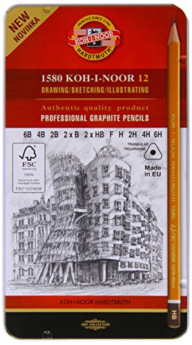 Lápiz triangular grafito 6B-6H pack 12 miniatura 1