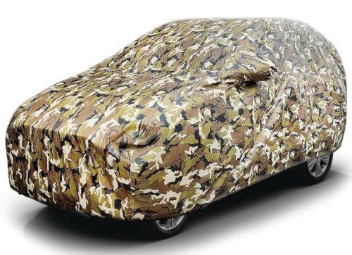 Image of PROTEGO All Weather Protection Car Cover for Audi A4 | Anti Dust, 100% Waterproof, Durable Cover - Triple Stitched Elastic Grip with Mirror Pocket|(Military Jungle Print, Camouflage Design)
