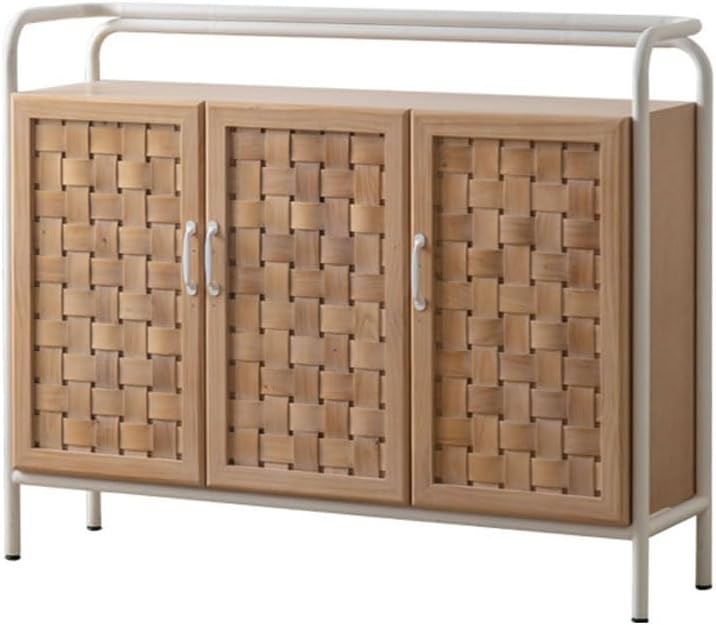 Buffet Cabinet Nordic Retro Wood Color Dining Sideboard Simple Old Entrance Hall Cabinet Living Room Storage Buffet Cabinet with Storage