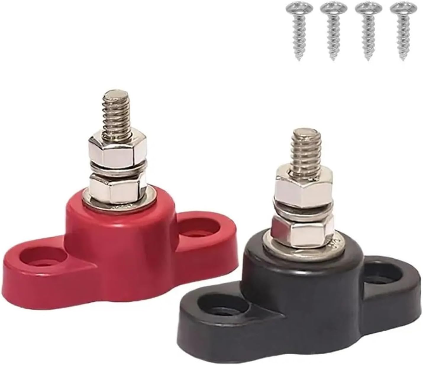 Power Distribution Block Posts Battery Junction 10 Pair Battery Junction Posts Single Stud for Car Mounting Screws for Auto Boat Marine Solar(3 or 8)