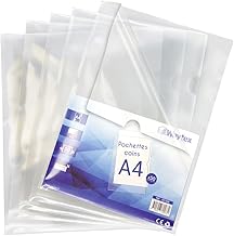 Waytex 931309 Pochette Coin Transparente A4 Lisses 90 microns – Paquet de 50
