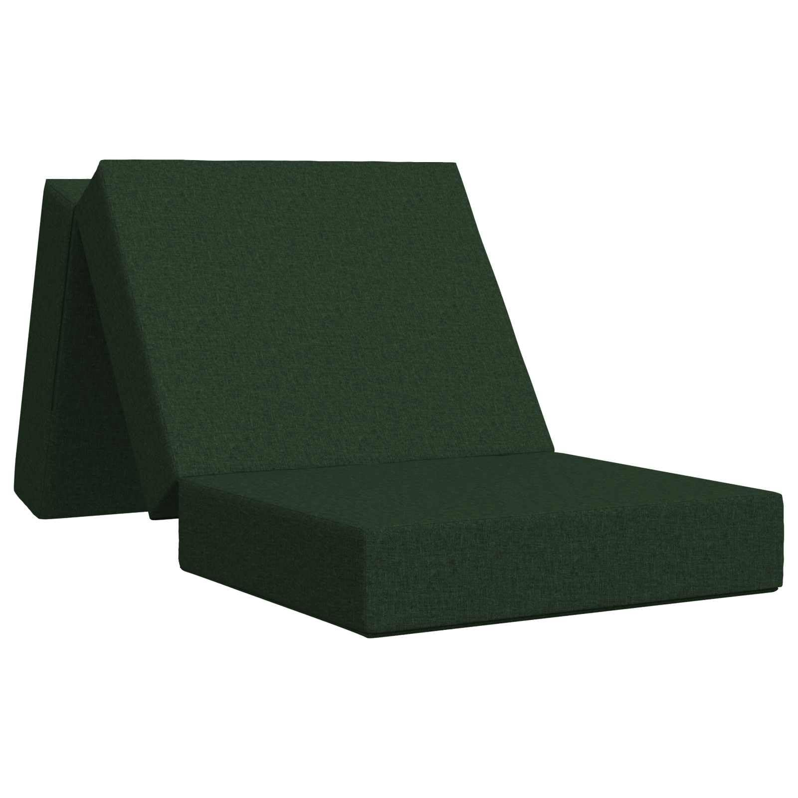 Genérico Sofá Cama Plegable Verde Oscuro 75 x 67 x 45 cm | Funda con cremallera extraíble, lavable a máquina, espuma ligera, mecanismo ajustable, ahorro de espacio