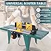 Universal Electric Router Table - Benchtop Router Tables Top with Steel Stand & Adjustable Fence | 34'' x 13.5'' Wood Working Router Table Precise Routing Table Craftsman Tool for Woodworking Green