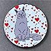 Maine Coon Cat Valentine's Day Pinback Button, Pet Portrait Art Gift, Handmade Accessories 2.25