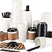 to go paper coffee cups with Travel Lids Sleeves and Straws 100% Biodegradable & Compostable Pla Eco Friendly Paper Coffee Cups 110 Sets of 12 oz