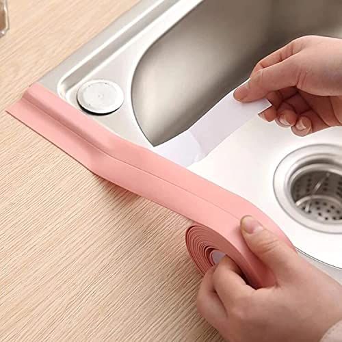 Image of Marsrut PVC Caulk Tape Sealant Strip, Pink, Waterproof, 3.2M (126 inches), 2.2cm (0.86 inches), 1 Count, 30 min Initial Hardening, 2.2cm Max Gap Fill