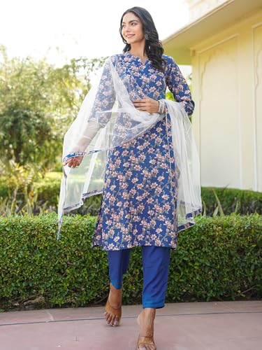 Image of Vaamsi Women's Printed Straight Kurta Pant With Dupatta Set | kurta sets for woman
